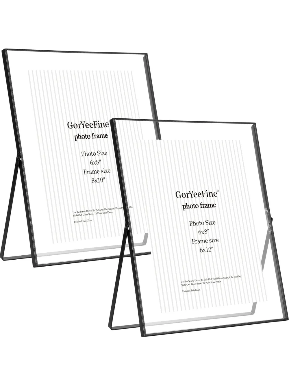 5 Glass Floating Picture Frames